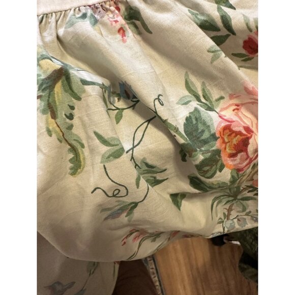 Vtg Ralph Lauren Floral Pewter Toulouse Bed Skirt Full Country Chic rare Read - Picture 3 of 15